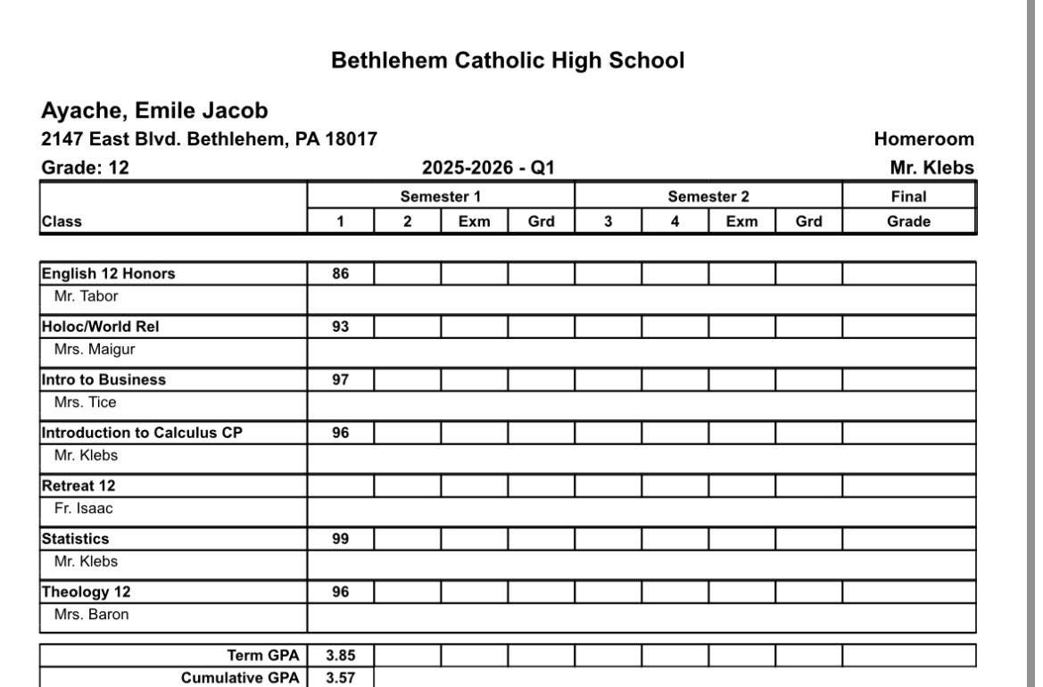 emileayache2's tweet image. Just got my quarter one grades back‼️ 3.85 GPA for the quarter‼️ STUDENT athlete‼️