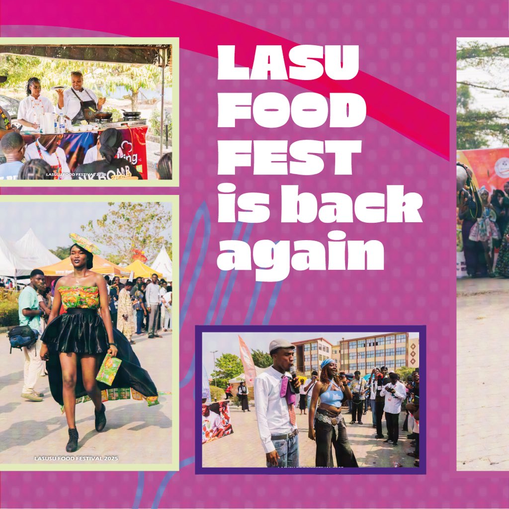 lasufoodfest's tweet image. 🔥 You missed the first one? Don’t make that mistake again!
LASU FOOD FEST 2.0 is back — bigger, tastier, and full of vibes! 💃🍲
Free food, competitions, masterclasses, fashion, and dance — all in one place!

📍 Lagos State University
🎟 FREE ENTRY (Compulsory registration