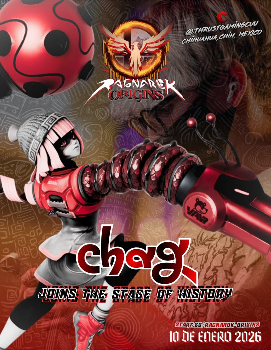 ThrustCUU's tweet photo. ¡Chag se une a la gran batalla del norte!
Un gran exponente mexicano en la escena competitiva, un poderoso rival y un carismático jugador combatirá en Ragnarok Origins para llevarse el oro.

¡Recuerda inscribirte!
https://t.co/HXETWPv5Ms

¡Los esperamos!

#keepgrinding https://t.co/4PvDDy9Ffn