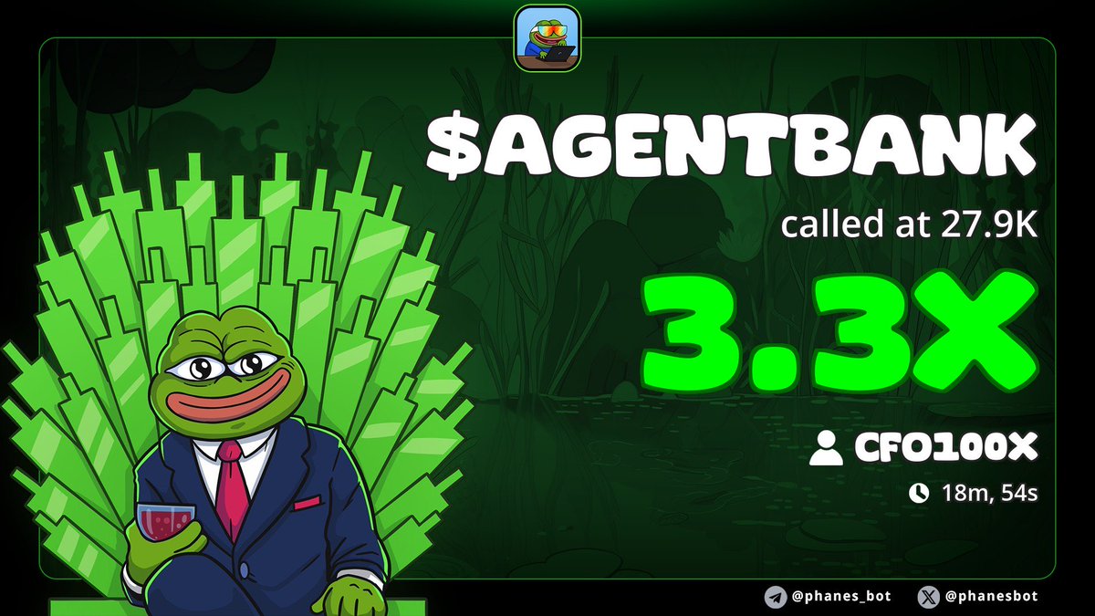 $AGENTBANK exceed $92k mc, that’s a 3.3x up ⬆️ from my alpha call at $27k.

Still room if you play it smart:
✅ Find a safe entry
✅ Take calculated risks
✅ Best of luck 

ca: BkprZMuBFxWNFz9zhj7qSxZvRndnVKkq5pPQ5sqcpump
