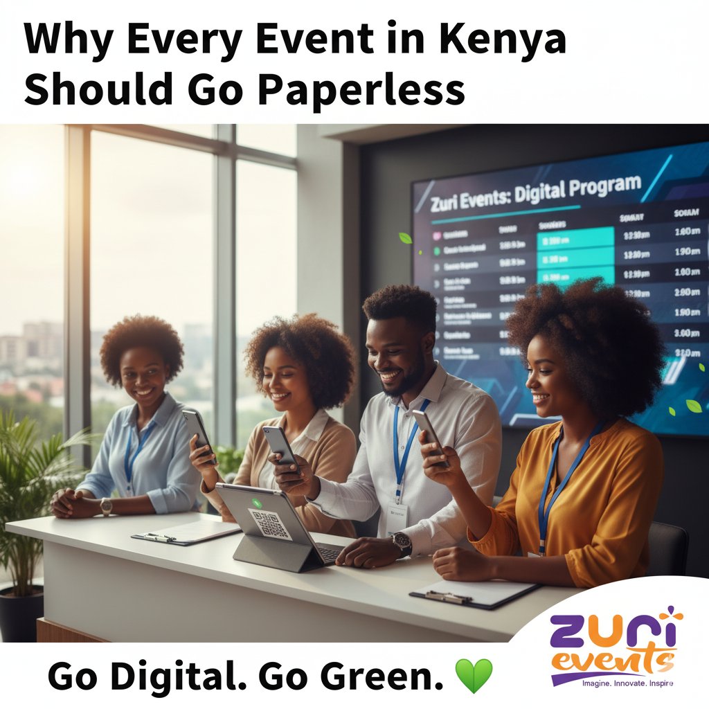 ZuriEvents's tweet image. Most event programs end up forgotten on chairs or left near the buffet table. Let’s be real, it’s time to go digital.

Going paperless saves money, looks modern, and helps the planet.

Let’s make Kenyan events smarter, greener &amp;amp; cleaner. 💚
#ZuriEvents #GoPaperless #GreenEvents…