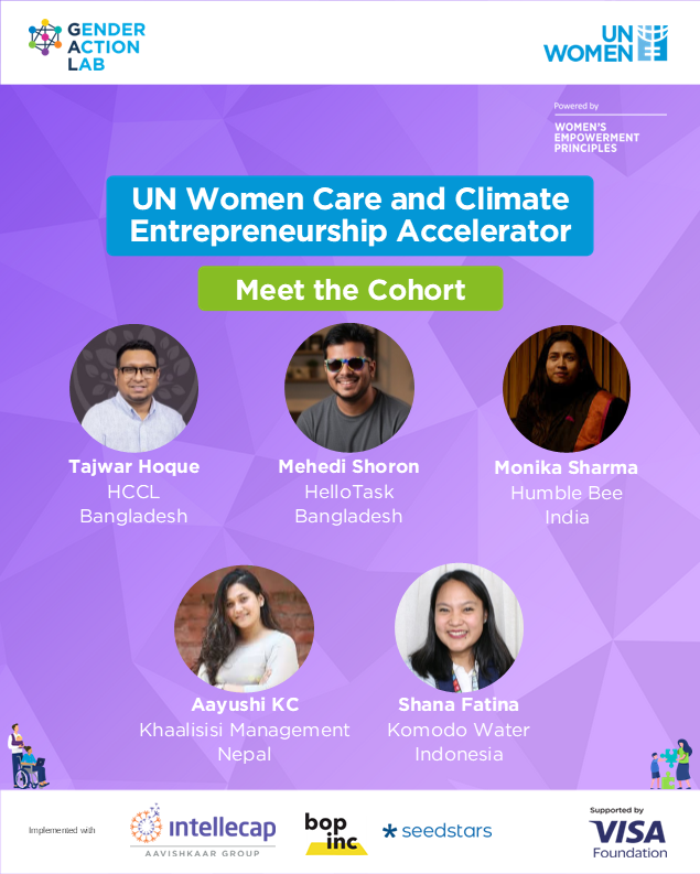 unwomenasia's tweet photo. 🌿Meet the 2025 Cohort of the #CareandClimate Entrepreneurship Accelerator! Supported by UN Women & Visa Foundation, they’re driving solutions linking care, climate & women’s empowerment across Asia-Pacific.
Learn more 👉 https://t.co/JHKI2eOZQu
#TransformCare #GenderActionLab https://t.co/xUhbGcztdJ