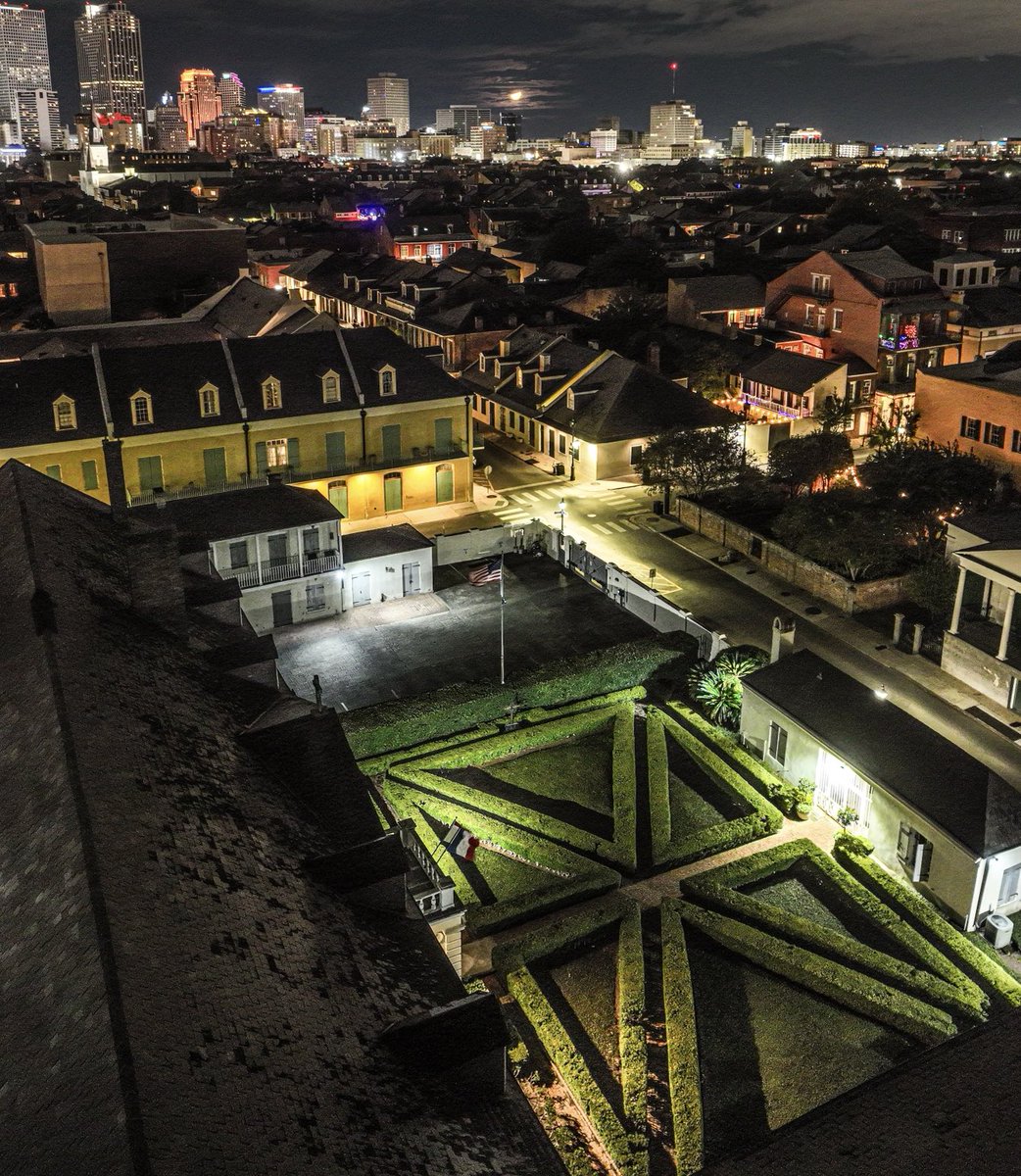 Watching the moon set from the roof of the Old Ursuline Convent, New Orleans