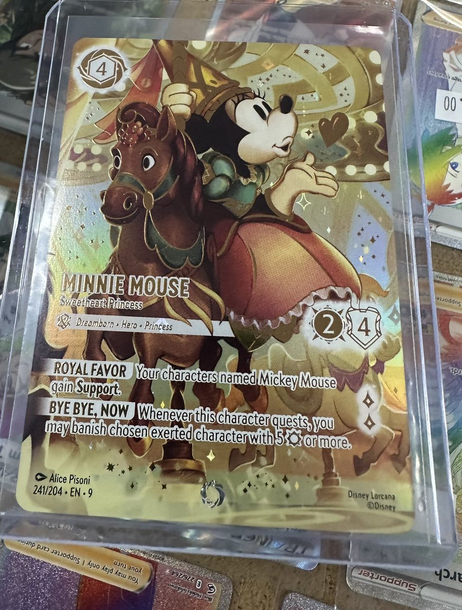 cardsandcomics's tweet image. Our packs are soooo hot! This Minnie Mouse card was pulled from Lorcana Fabled today!  We will be hosting Lorcana Whispers in the Well sealed tournament next t Sunday 11/9 at 1pm . Cost is $40 for 6 packs to build your deck. #disney #lorcana #fabled