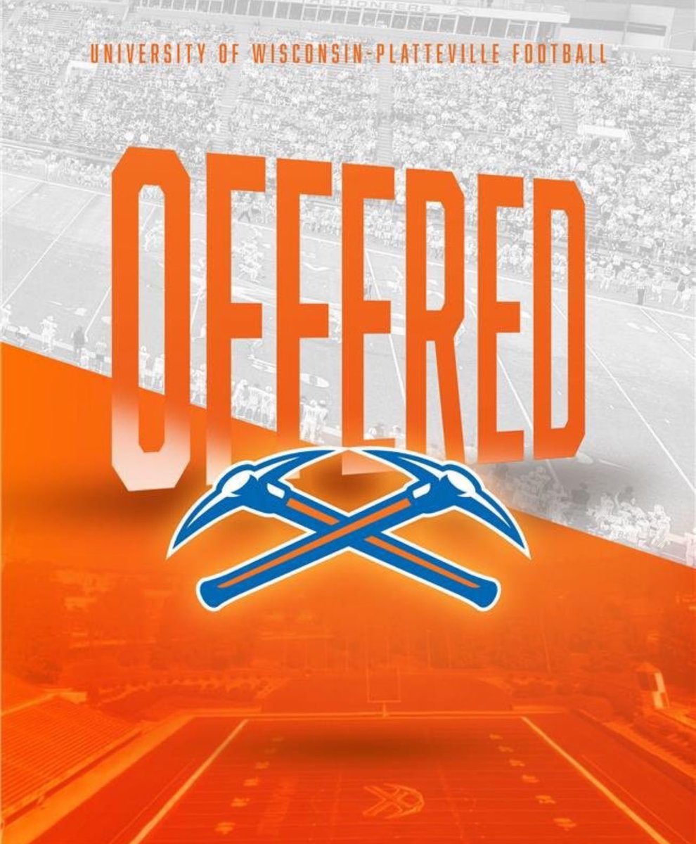 After a great conversation with <a href="/Ryan_Munz/">Ryan Munz</a> I am blessed to receive an offer from <a href="/UWPlattFootball/">UW-Platteville Football</a>! 
<a href="/RieseDraft/">Owen Riese</a> 
<a href="/MJ_NFLDraft/">Mark Johnson</a> <a href="/PrepRedzoneWI/">Prep Redzone Wisconsin</a>
