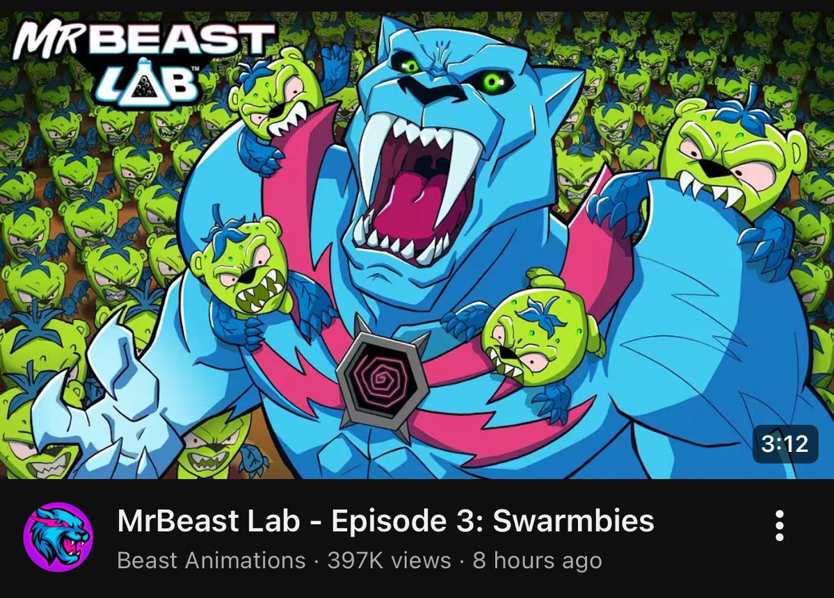 I’m the artist who illustrated the thumbnail for today’s episode of <a href="/MrBeast/">MrBeast</a> animated show 💪🏻
I was super happy with how it came out. And I’m happy I could be part of this project they got going on.