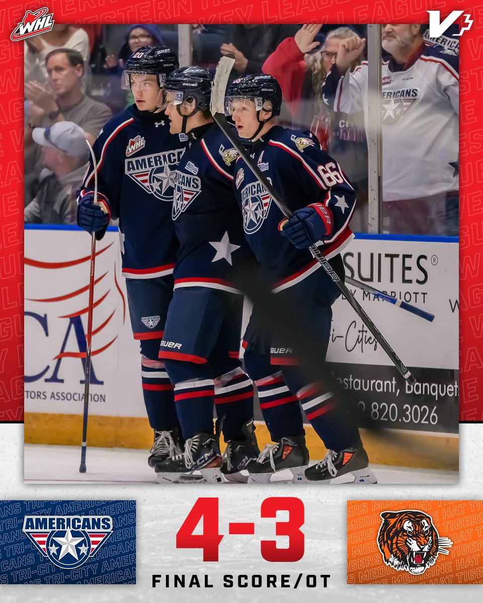 TheWHL's tweet photo. Tri-City fights hard and comes away with the victory over the Tigers!

@TCAmericans | #WHLScores https://t.co/JU4DNiv0w8