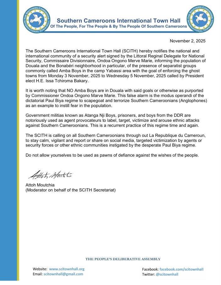 Southern Cameroons International Town Hall tweet media
