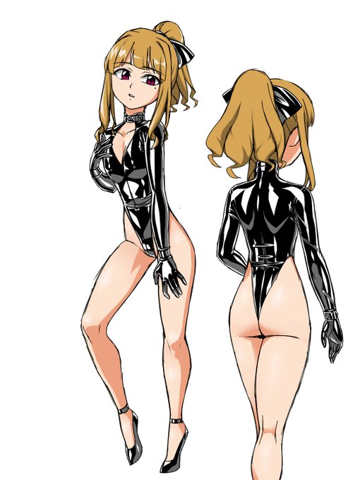 ロリボンお嬢様だけどロングヘアだとボンデージ背面が見えづらくなるなと思ってちょっと改良 