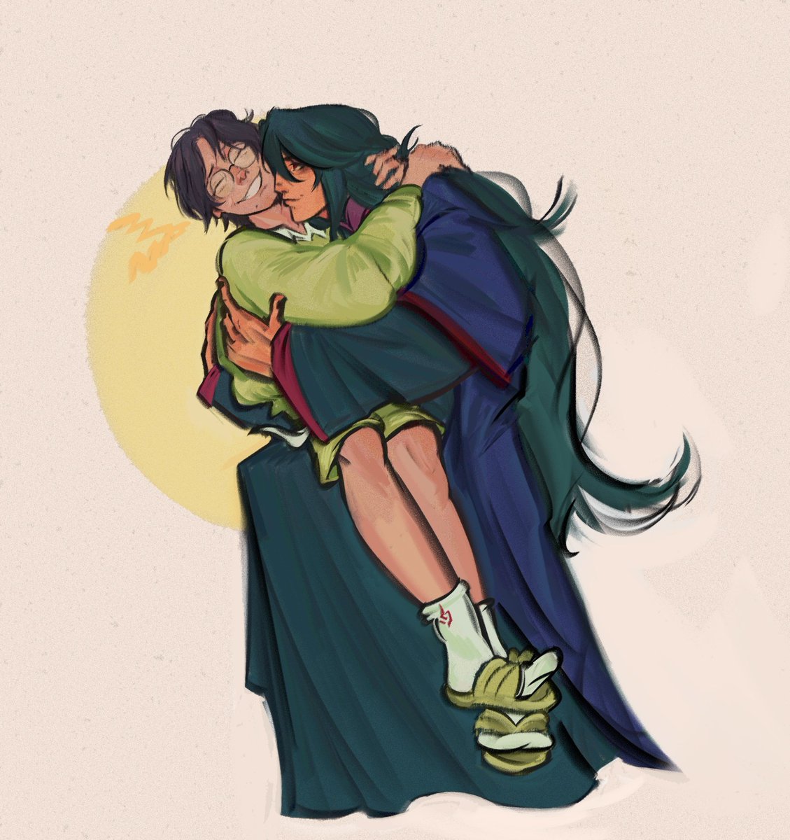 musicofdragon's tweet image. after months apart, binghe can finally hold his shizun again

— by @ashmircho 

#svsss #bingyuan