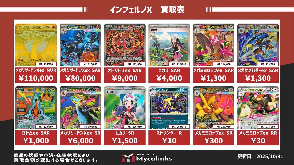 メガブレイブ　メガシンフォニア　インフェルノX AR 300枚まとめ売り カードショップMycalinks on X