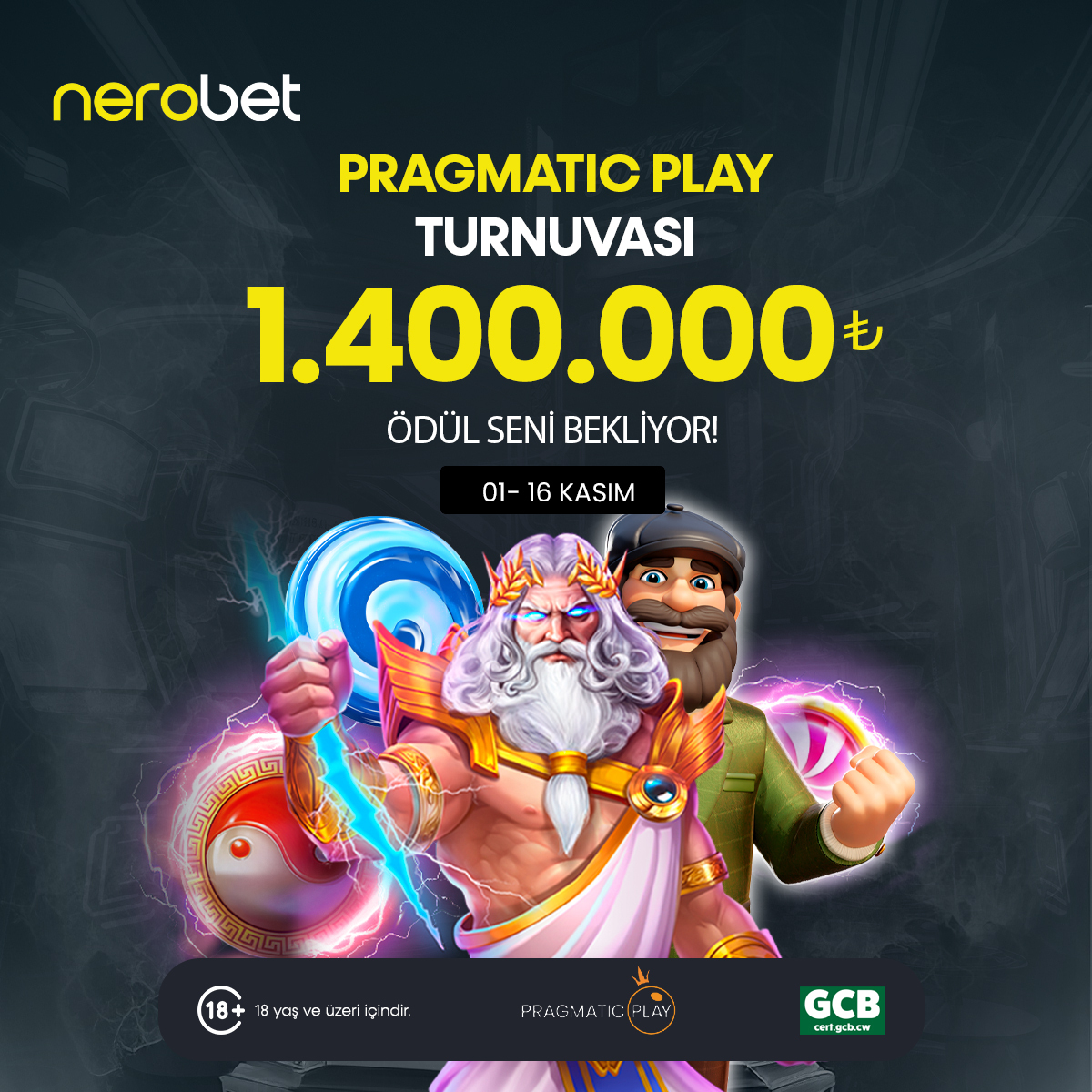 PRAGMATIC PLAY TURNUVASI BAŞLADI! ⚡
Büyük ödül havuzu seni bekliyor! 💰

01–16 Kasım tarihleri arasında katılarak şansını dene!
🎰 Katılmak için tıkla: t2m.io/NRTW

#Nerobet #Guncel #PragmaticPlay #Turnuva #Casino #BüyükÖdül