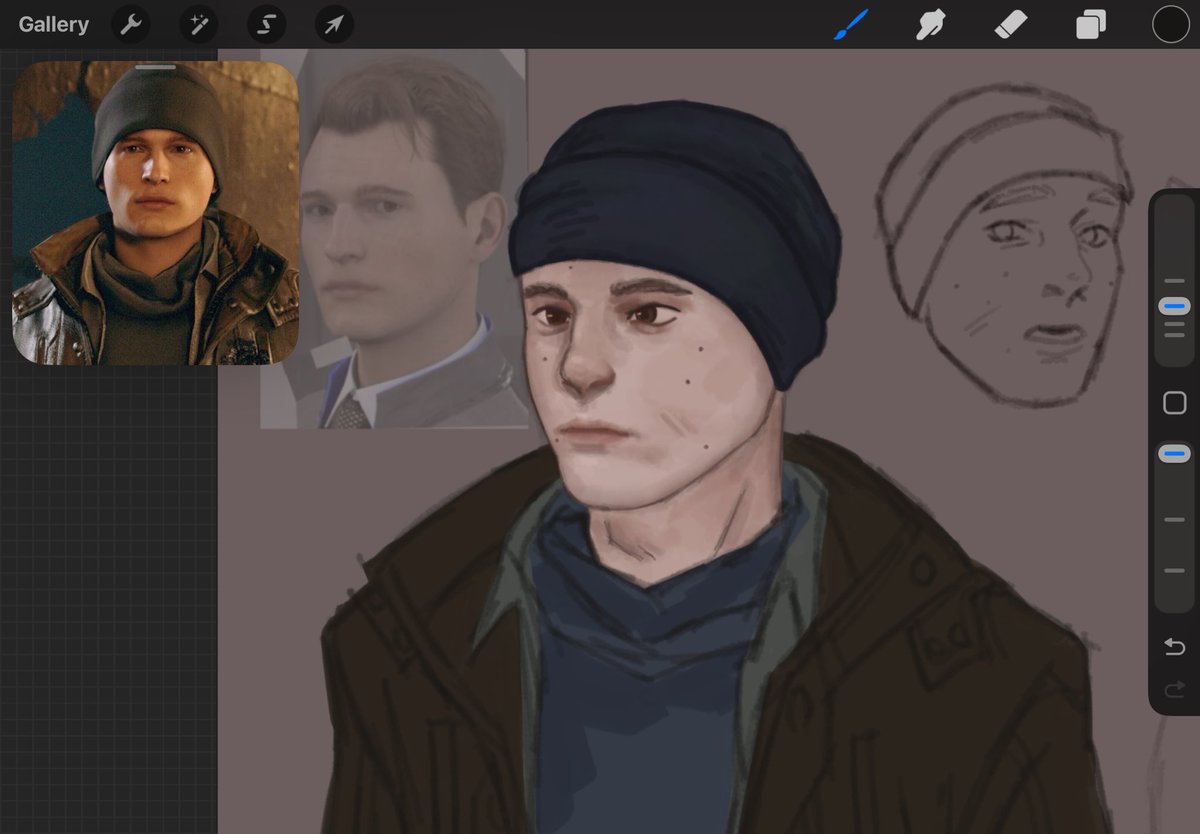 authoronian's tweet photo. painting + connor practice :3 #dbh https://t.co/7QiZAa3EXY