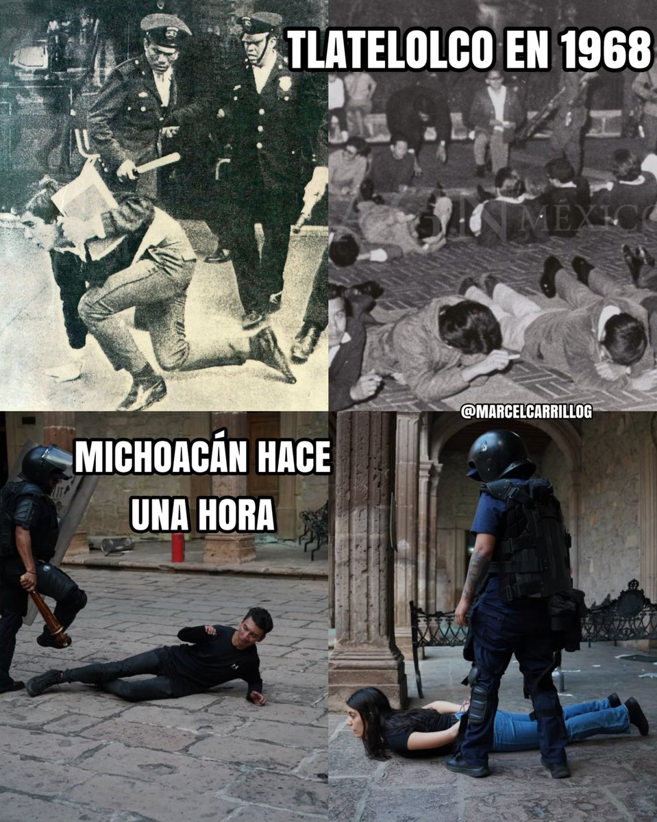 No cabe duda: Morena es el nieto del PRI rancio de los 60.

El gobernador Alfredo Ramírez Bedolla manda reprimir a los manifestantes que tomaron el Palacio de Gobierno exigiendo justicia y su renuncia.

El pueblo de Michoacán solo pide justicia por Carlos Manzo y por los