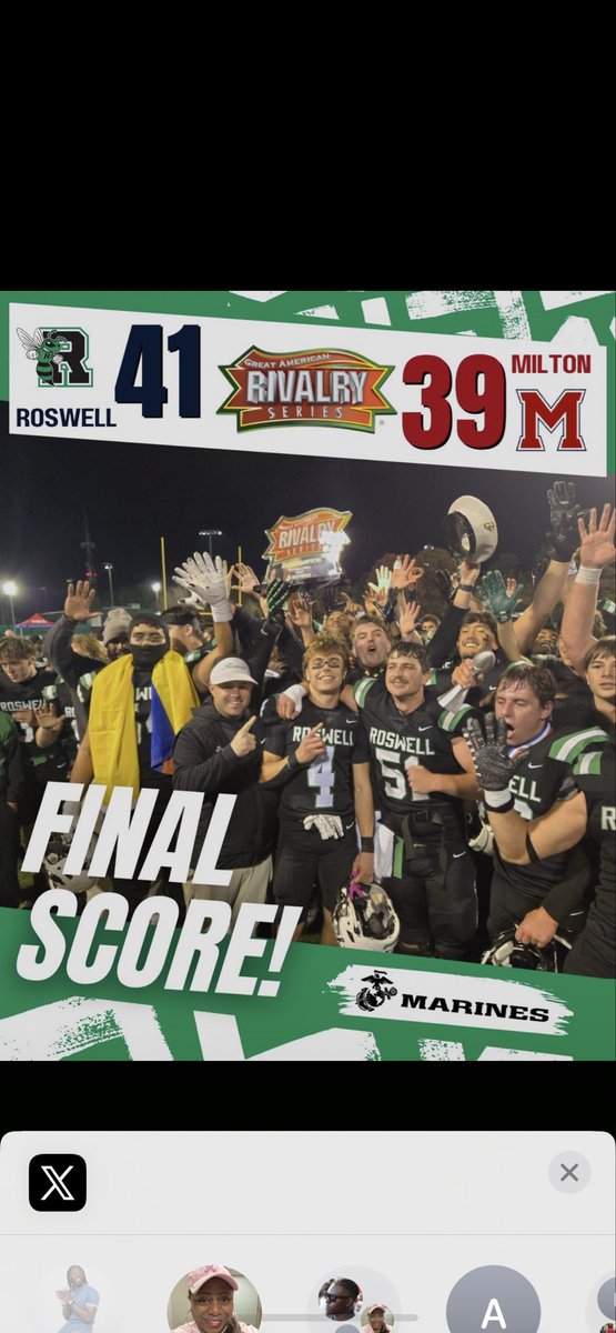 This does my heart good!!! Respectfully…to my Milton friends!!! 😂😂

<a href="/roswellsports/">Roswell Athletics</a> <a href="/Roswell_FB/">Roswell Football</a> <a href="/RakoMorrissey/">rako morrissey</a> <a href="/ricsprincipal/">Kindra Smith, Ed. D.</a> 

#onceahornet