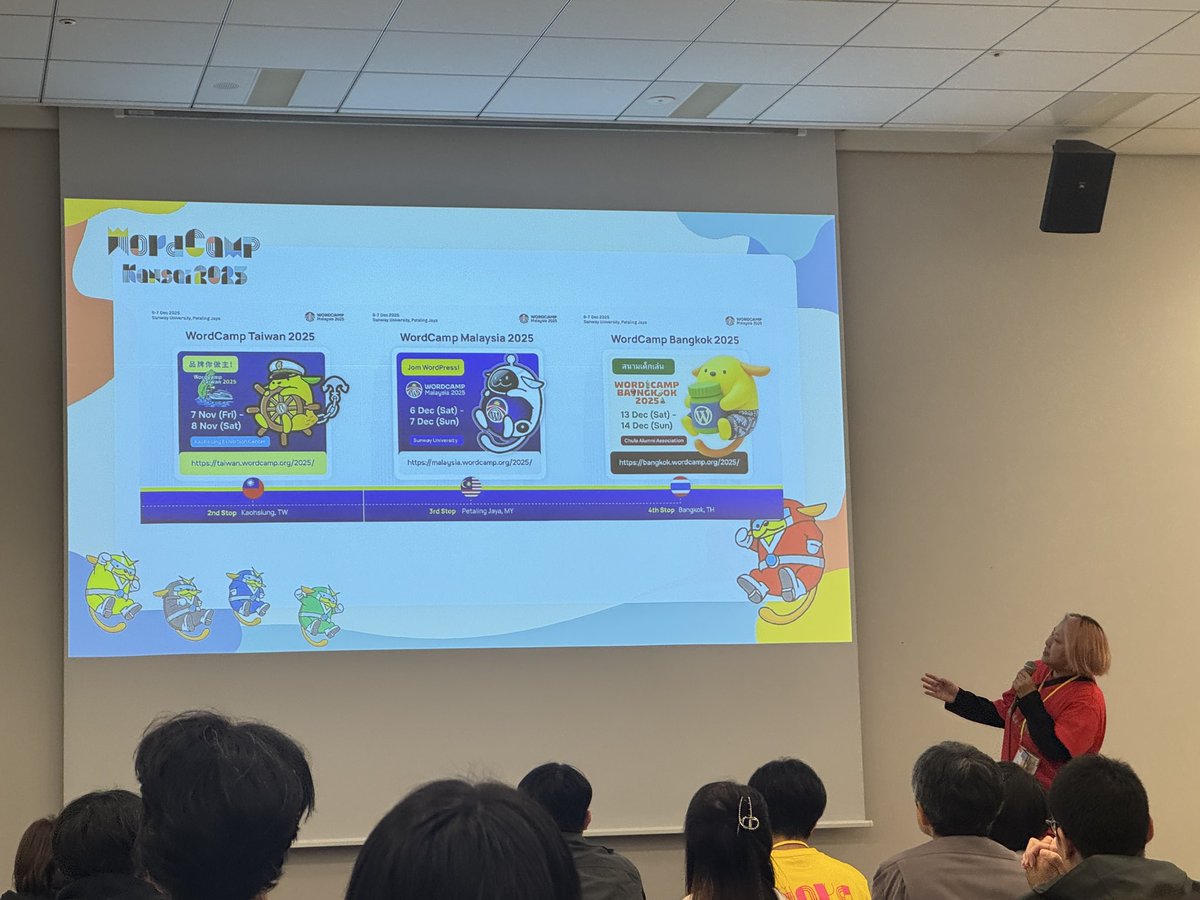 WordCamp Kansai has been a blast. Tight community. And great sign posting to the next few WordCamps! #wckansai #wordpress