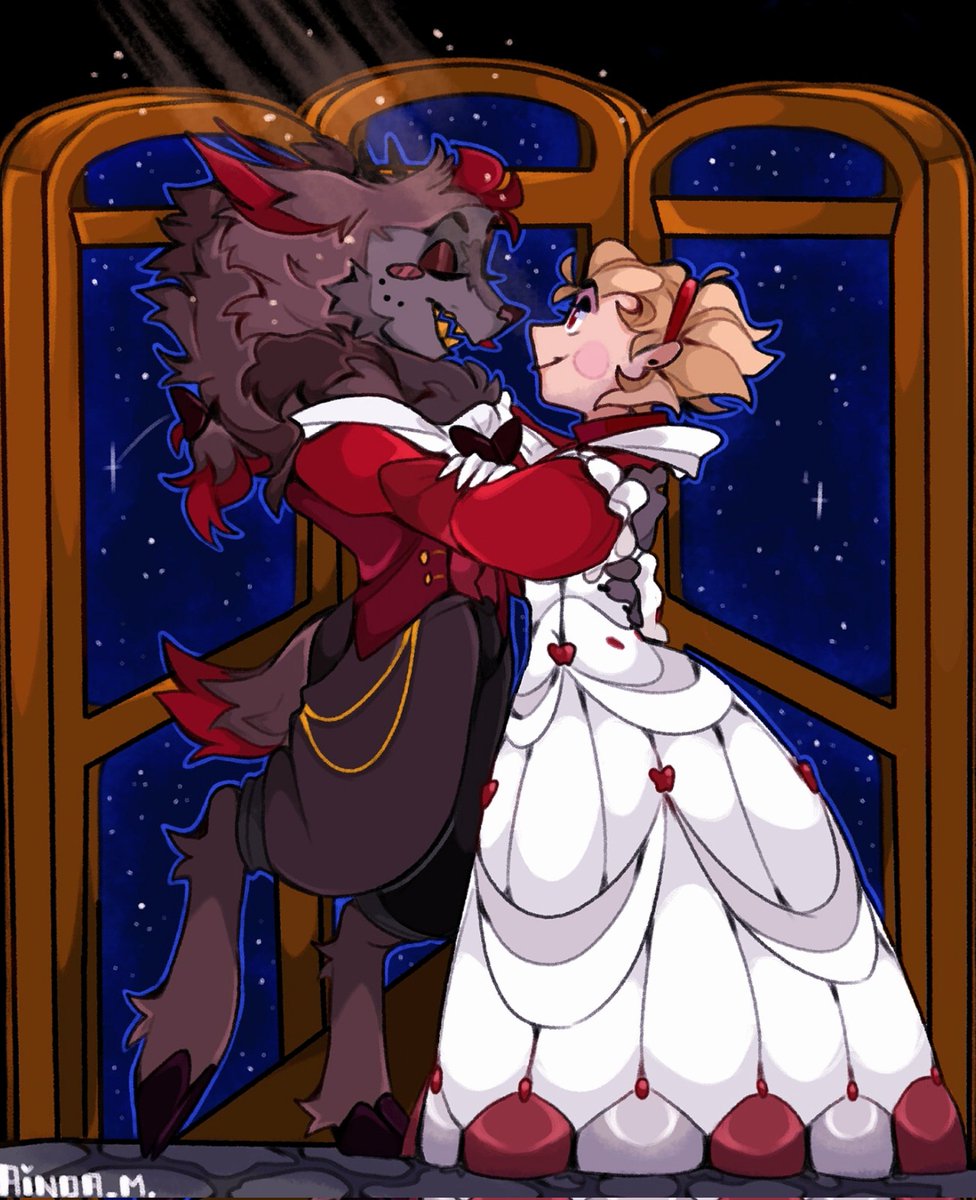 beauty and the beast. (Redraw) 🍎📻
#radioapple #appleradio  #HazbinHotel #alastor #fanart #lucifermorningstar #mystyle