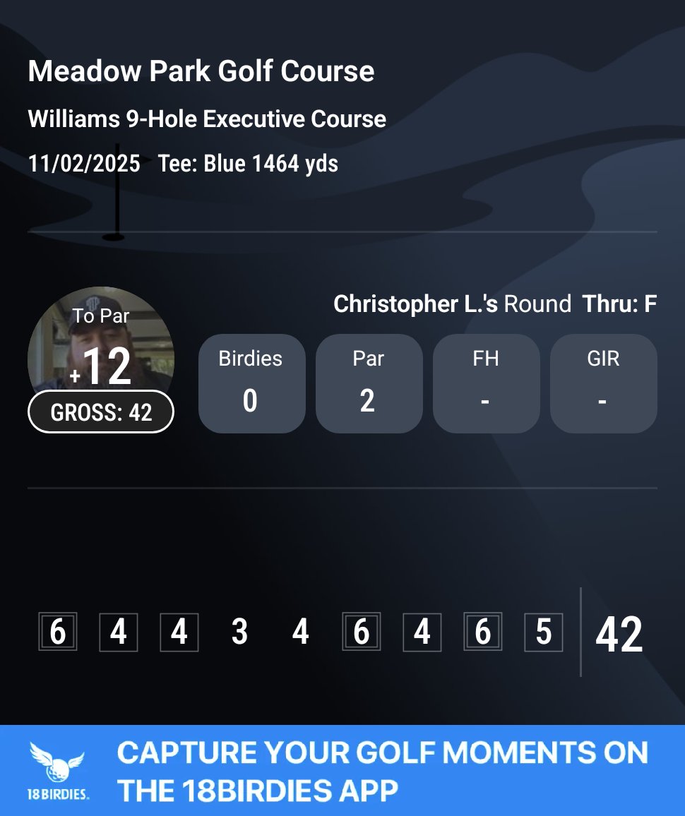 revengeteh's tweet photo. Best 9 hole round played so far. Getting better each time. https://t.co/QLrt3zkZn7
