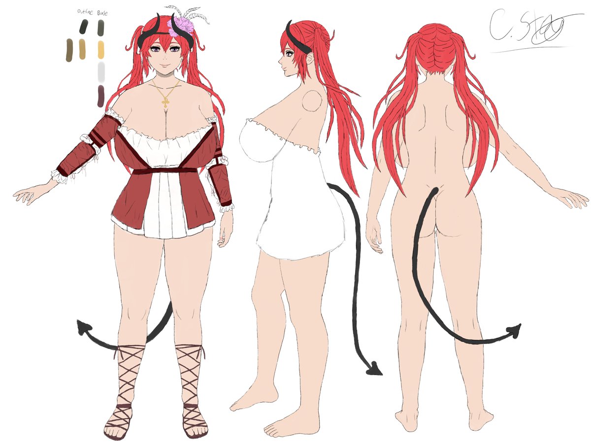 Succubus lady concept sketch. Still work in process.