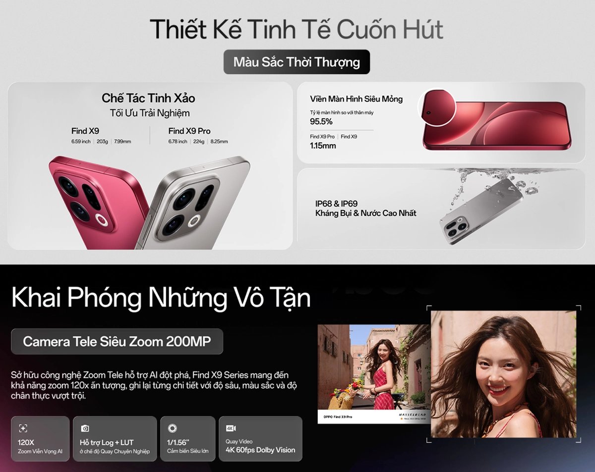 CellphoneSvn's tweet photo. 🚀 Đặt trước OPPO Find X9 Pro tại CellphoneS!
📱 Màn hình OLED 6.78", chip Dimensity 9500, camera tele 200MP, pin lớn 7500mAh.
🎁 Đặt cọc ngay nhận quà 10 triệu đồng!
👉 Khám phá ngay: https://t.co/63m4ooSqxI

#OPPOFindX9Pro #FindX9Pro #CellphoneS #OPPO #Smartphone https://t.co/om03R3Y083
