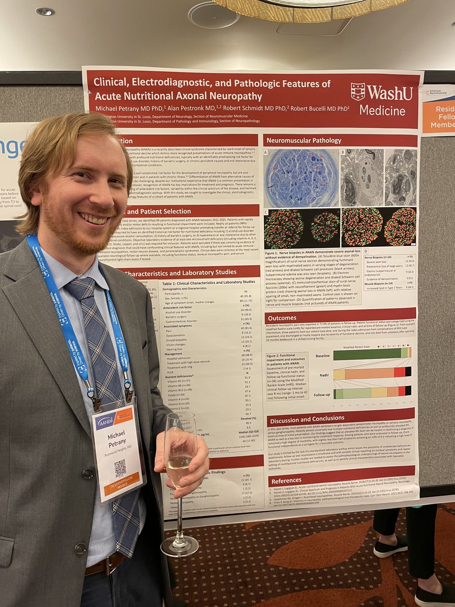 PeterKangMD's tweet photo. Strong showing with two resident/fellow member awards at #AANEM from the WashU Neurology Residency! Strong work Carolina and Michael #Neurology #neurotwitter #match2026 #neuromuscular #neuropathy https://t.co/fCmVCnBjaD
