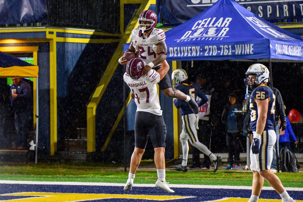 SIU_Football's tweet image. Had some fun in the ☔️🌧️

#Salukis | #BuiltFor