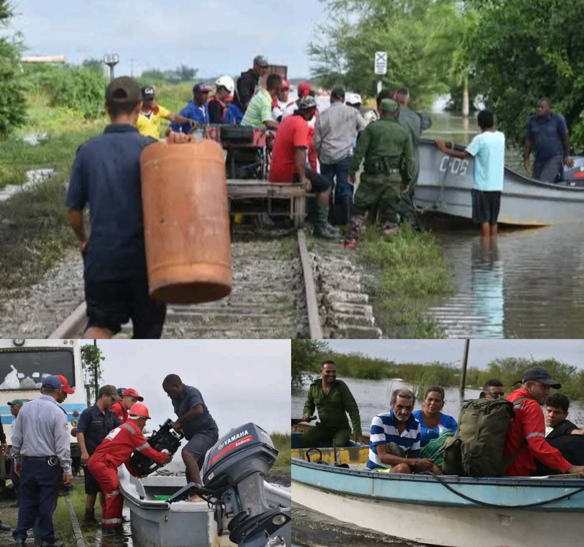 ‼️Continúan las acciones conjuntas de las FAR y el MININT en el rescate de personas afectadas en Guamo. En medio de condiciones complejas,nuestros combatientes han demostrando una vez más que la solidaridad y el deber patriótico son pilares de nuestra nación
#FARCuba  #FuerzaCuba