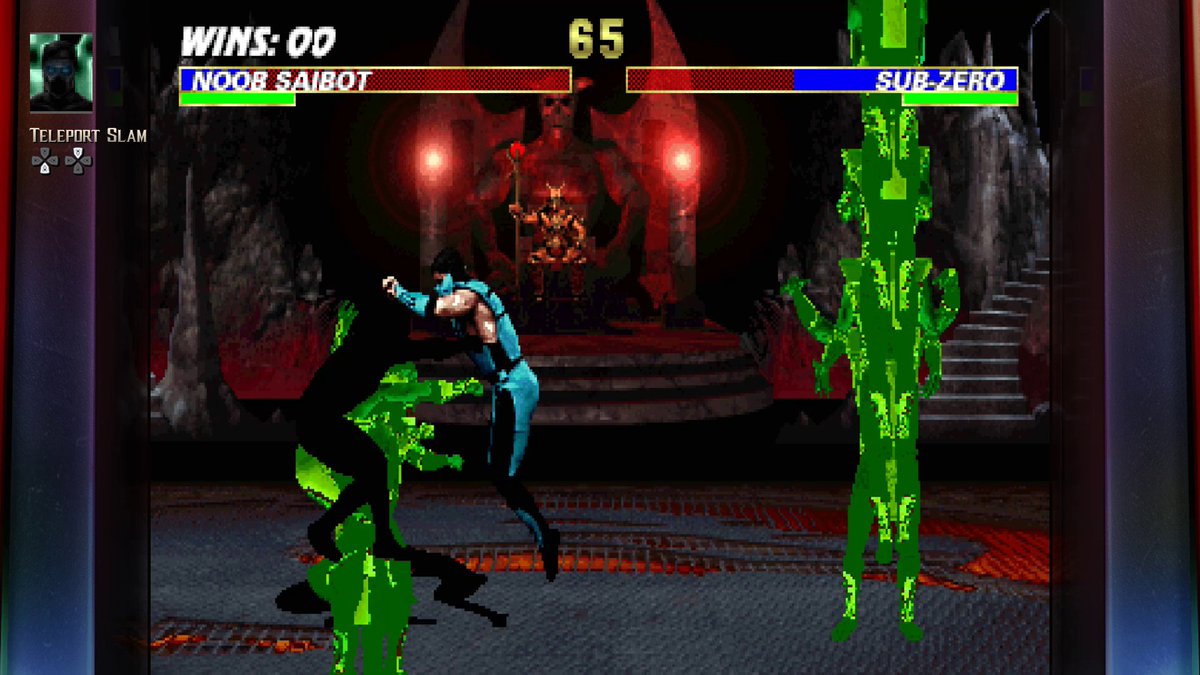 While the arcade version of Noob Saibot in the WaveNet version of Ultimate Mortal Kombat 3 only has one move and no finishing moves. He still has some decent combos HP, HP, D + LP, D + HP, D, U, D + HP is the best one we found so far. Check out our longplay on our YT channel.