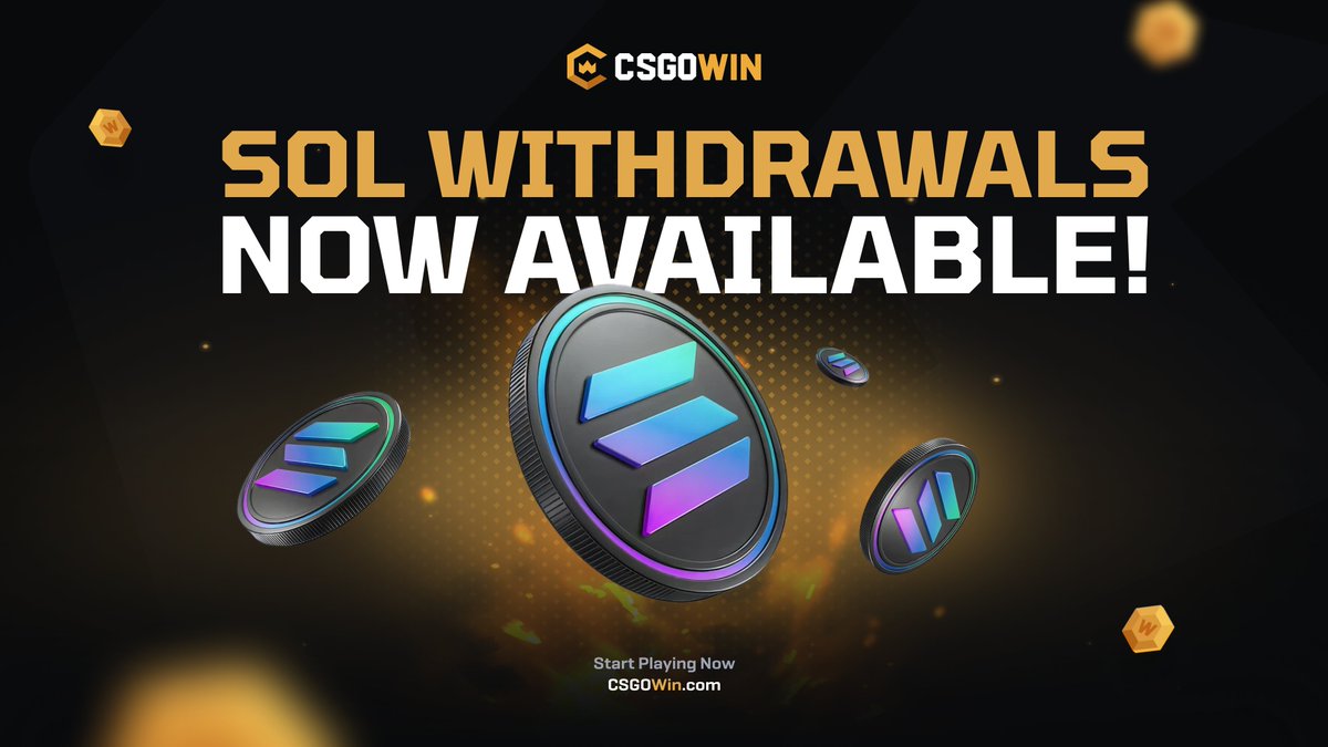 OKAY OKAY YOU CAN STOP ASKING 😤

Solana withdrawals are now LIVE on CSGOWin.com ⚡
Giving away $100 in SOL 🚀

🔔 Follow @CSGOWinCom
❤️ Like
👥 Tag a friend