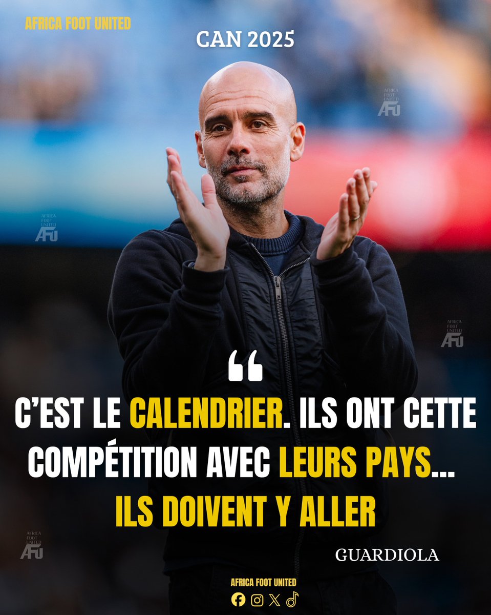 africafootutd's tweet image. #ManchesterCity 🔵⚪ : Interrogé sur Omar #Marmoush 🇪🇬 et Rayan #AïtNouri 🇩🇿et leur participation à la #CAN2025 🏆, #Guardiola 🇪🇸 a rappelé le devoir des joueurs envers leurs pays 🙏⚽🔥