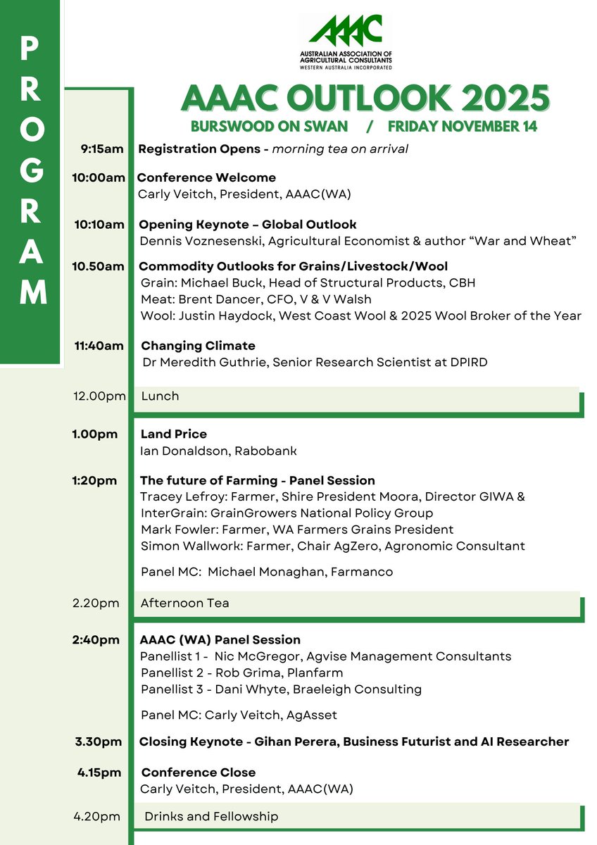 Only two weeks to go until Outlook 2025 kicks off at Burswood on Swan, on Friday 14th November. The program is packed with great speakers, discussions, and opportunities to connect with others across the industry.  If you haven’t registered yet 👉 lnkd.in/g7mXcTEP