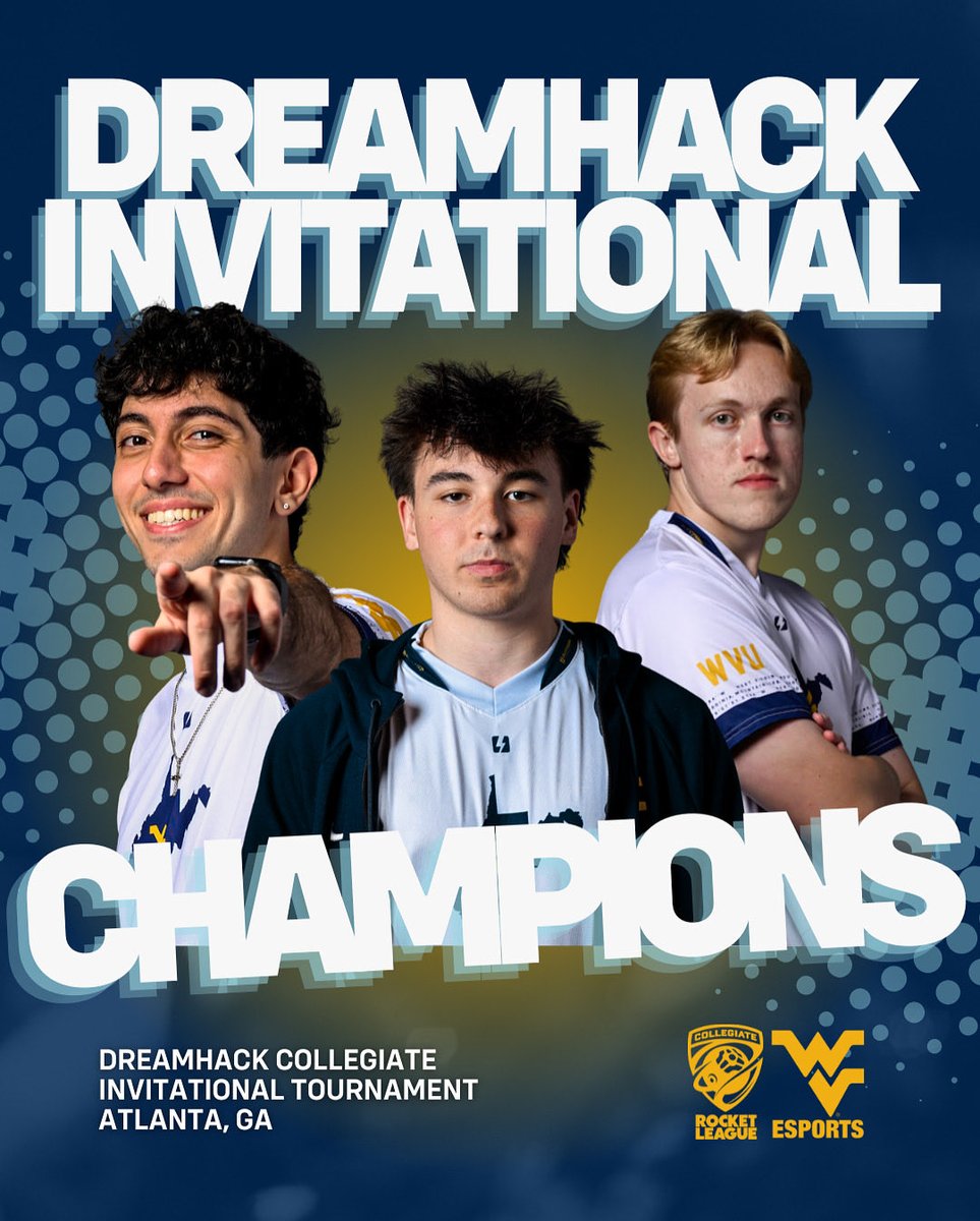 We came. We saw. We conquered 🥇

Congrats to our Collegiate Rocket League team on winning the Grand Finals Match at <a href="/DreamHack/">DreamHack</a> Atlanta! 

#wvu #wvuesports #rocketleague #DreamHack