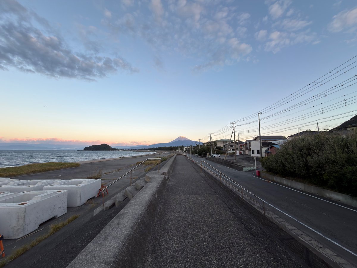 3時間走のつもりで家を出たけど左のシンスプが痛くて2.5km地点で引き返し
明け方の富士山を独占できたのでまぁよし