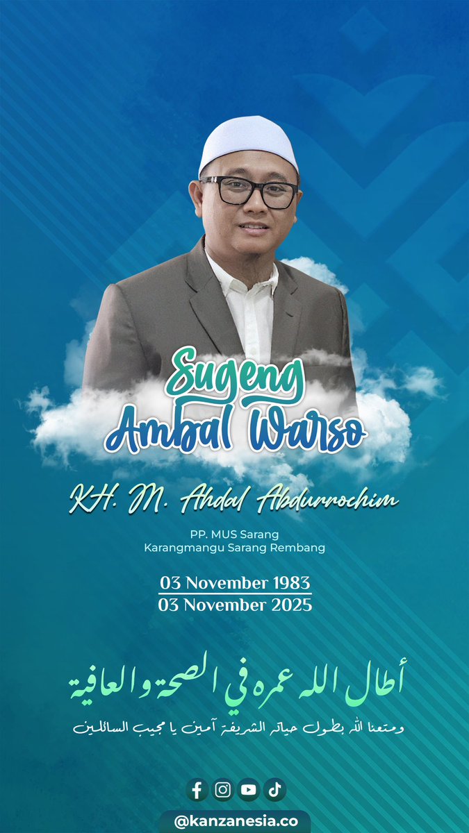 KanzaMGS's tweet photo. Mabruk Alfa Mabruk
Selamat Hari Milad
KH. M. Ahdal Abdurrochim Yang Ke-42 💚 https://t.co/XPvsGQUtXY