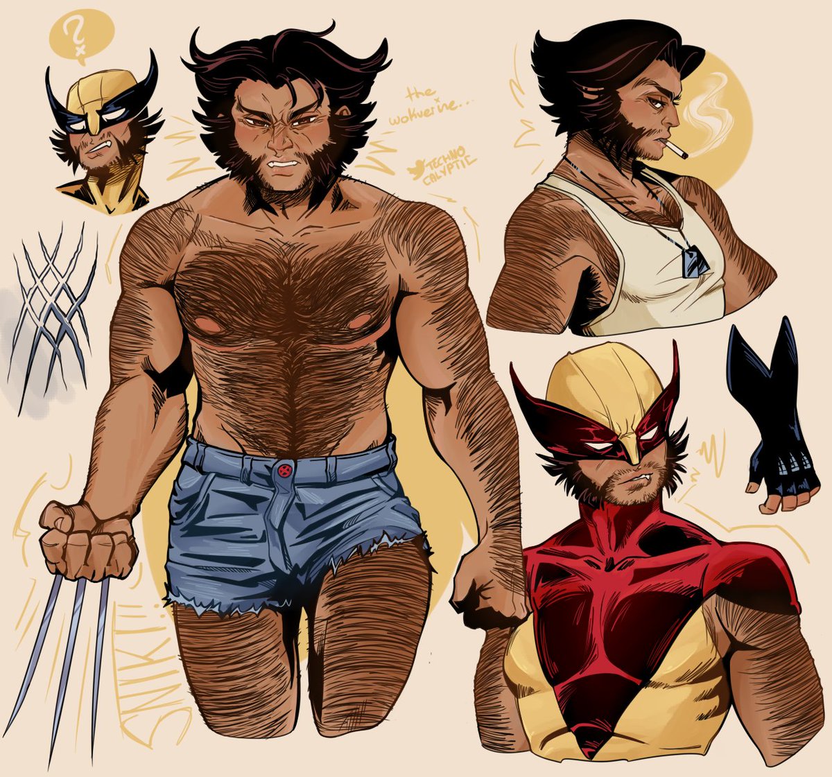technocalyptic's tweet photo. wolveeeeeen redraws n doodles #xmen https://t.co/Vj8fOIp1uB