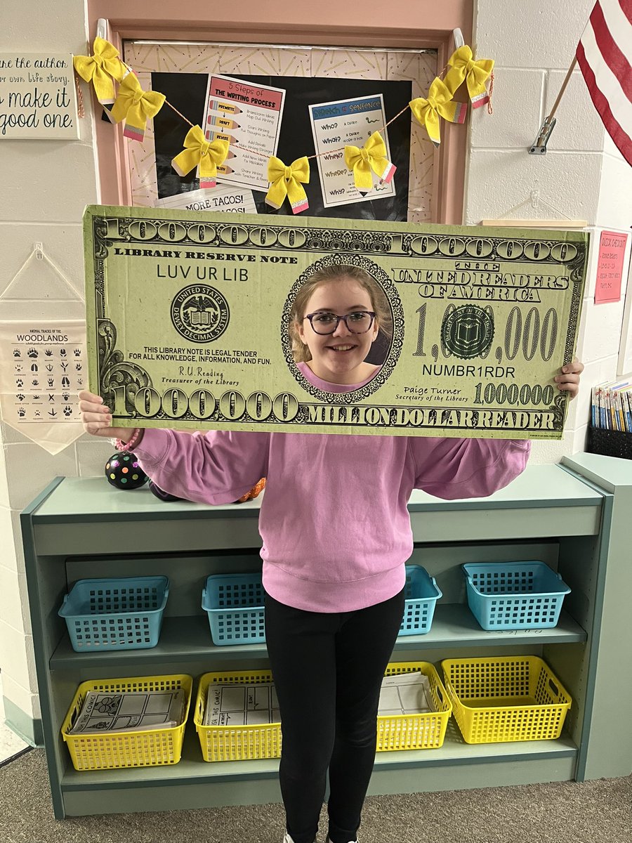 We recognized Anna Friday morning on The Latest Swoop for reading one million words! 📖 We are so proud of you Anna!