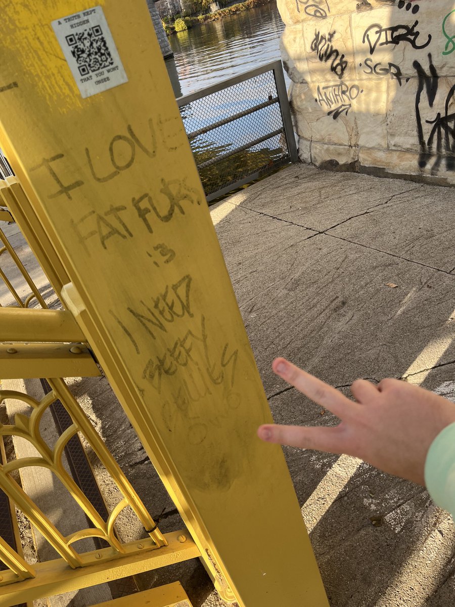 I love passing by this every time I go on a walk :3

It’s a bit faded now, but you’re still able to see what’s written.