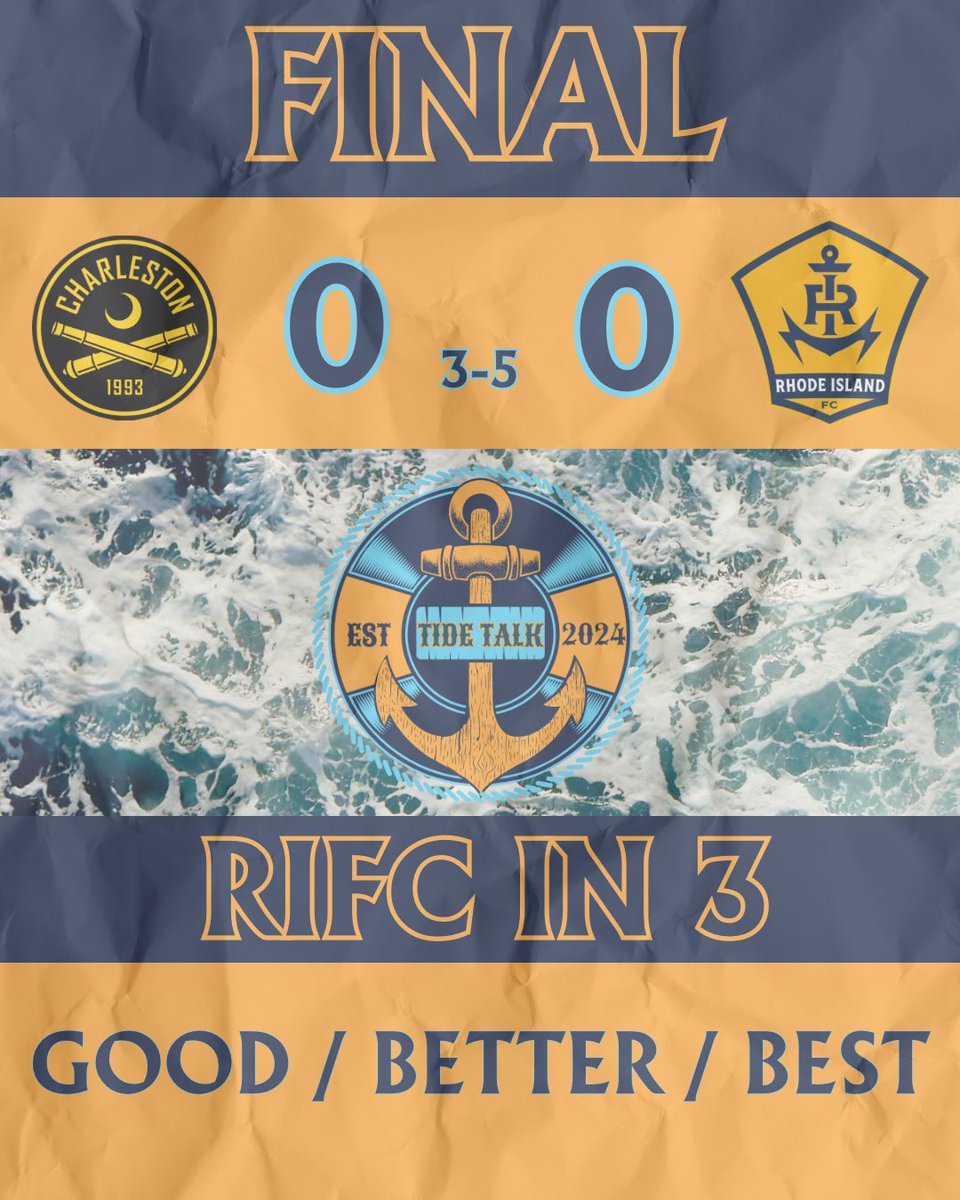 TideTalkRI's tweet image. ✅ #RIFC advance to the #USLChampionship Eastern Conference Semi-Final with a PK shootout win over the #CharlestonBattery!

⬇️ Comment with your #RIFCin3 three word summary and your GOOD / BETTER / BEST moments from this one!

🌊 #UpTheTide