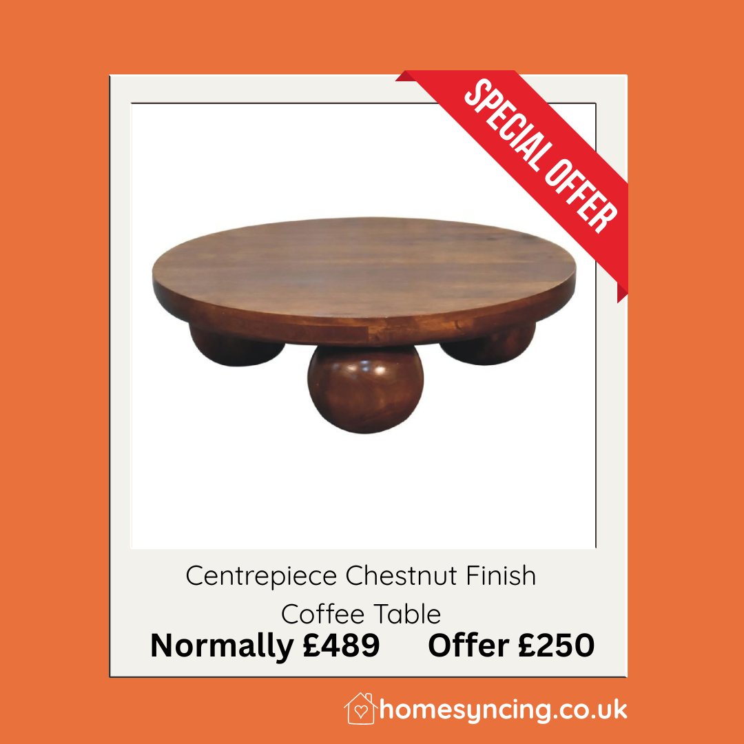 homesyncing's tweet image. Special Offer.
Limited Stock.
Cnetrepiece Chestbut Finish Coffee Table.
Normally £489  Offer £250
homesyncing.co.uk

#coffeetable #chestnutfihsin #solidwood #handmadefurniture #furnitureoffer #furnituresale #furnituredeal