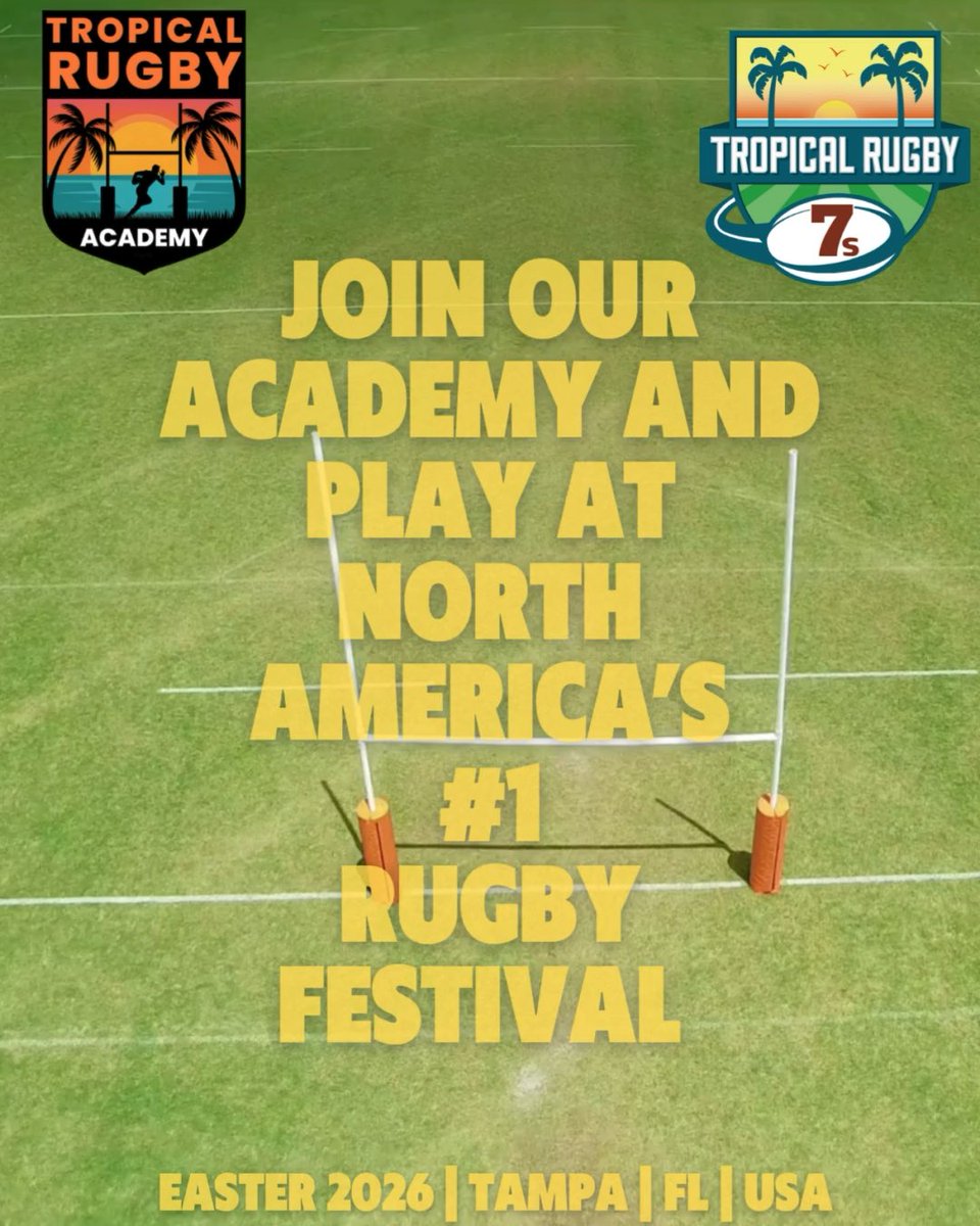 APPLICATIONS NOW OPEN FOR THE 2026 TROPICAL RUGBY ACADEMY! 🏉

Join the Tropical Rugby Academy for a fully immersive rugby experience at the 2026 Tropical 7s (31st March to 5th April 2026)!

Apply at app.eventconnect.io/events/38859/r…