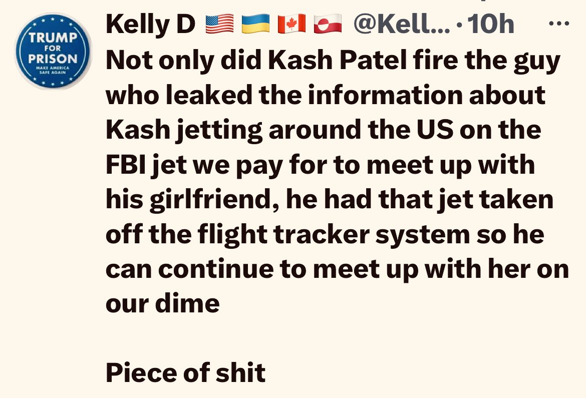 <a href="/FBIWFO/">FBI Washington Field</a> <a href="/FBIDirectorKash/">FBI Director Kash Patel</a> .<a href="/FBIDirectorKash/">FBI Director Kash Patel</a>