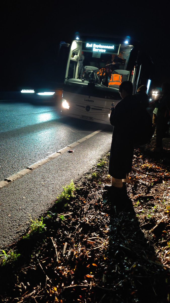 IainMEButler's tweet photo. @SW_Help Are you sure the safest place is off the coach? Surely it would be safer on the cosch and not the side of the road https://t.co/2VqW4UwfCd