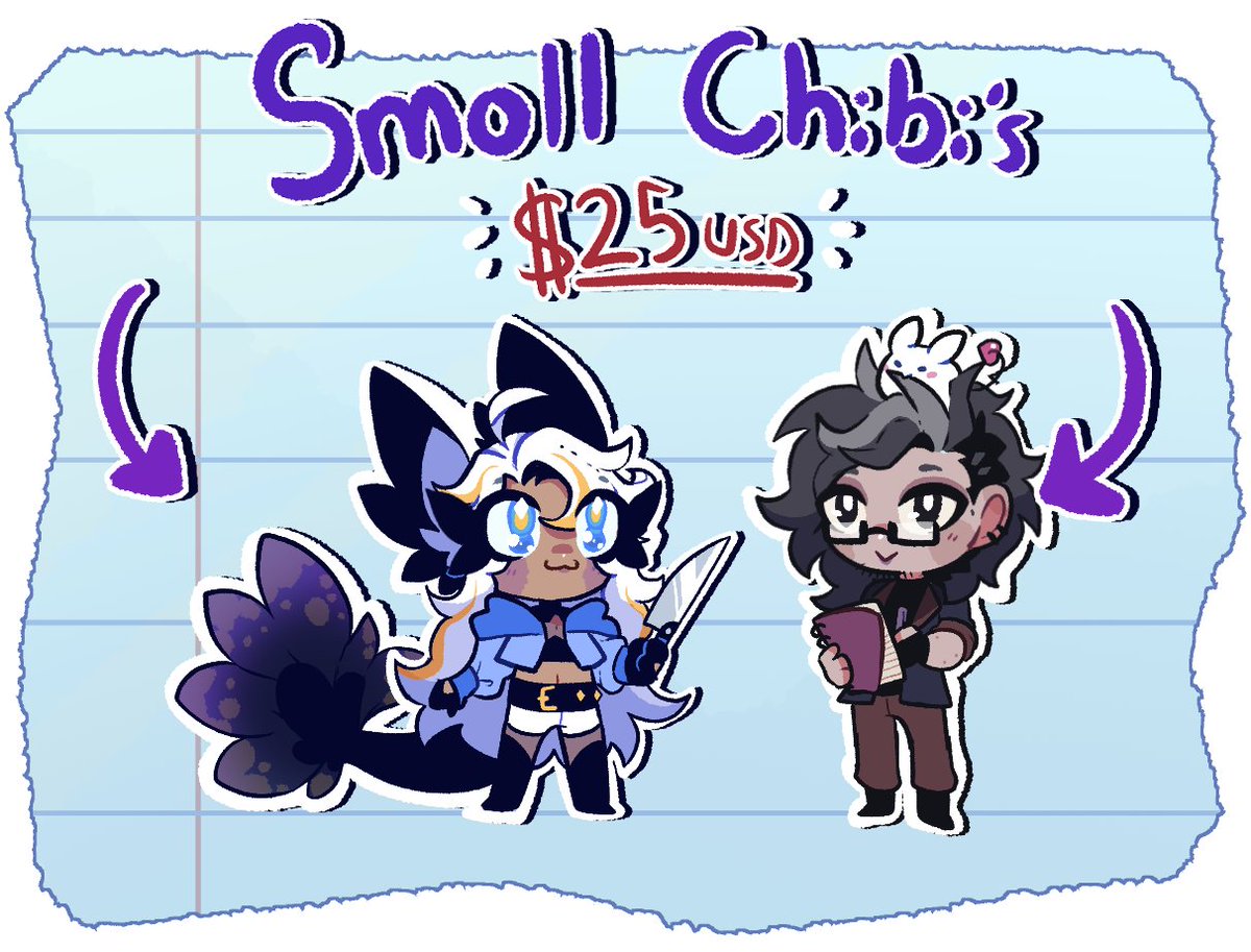 Opening up some small chibi's! You can order them on my VGen! 

vgen.co/Crossure/servi…
