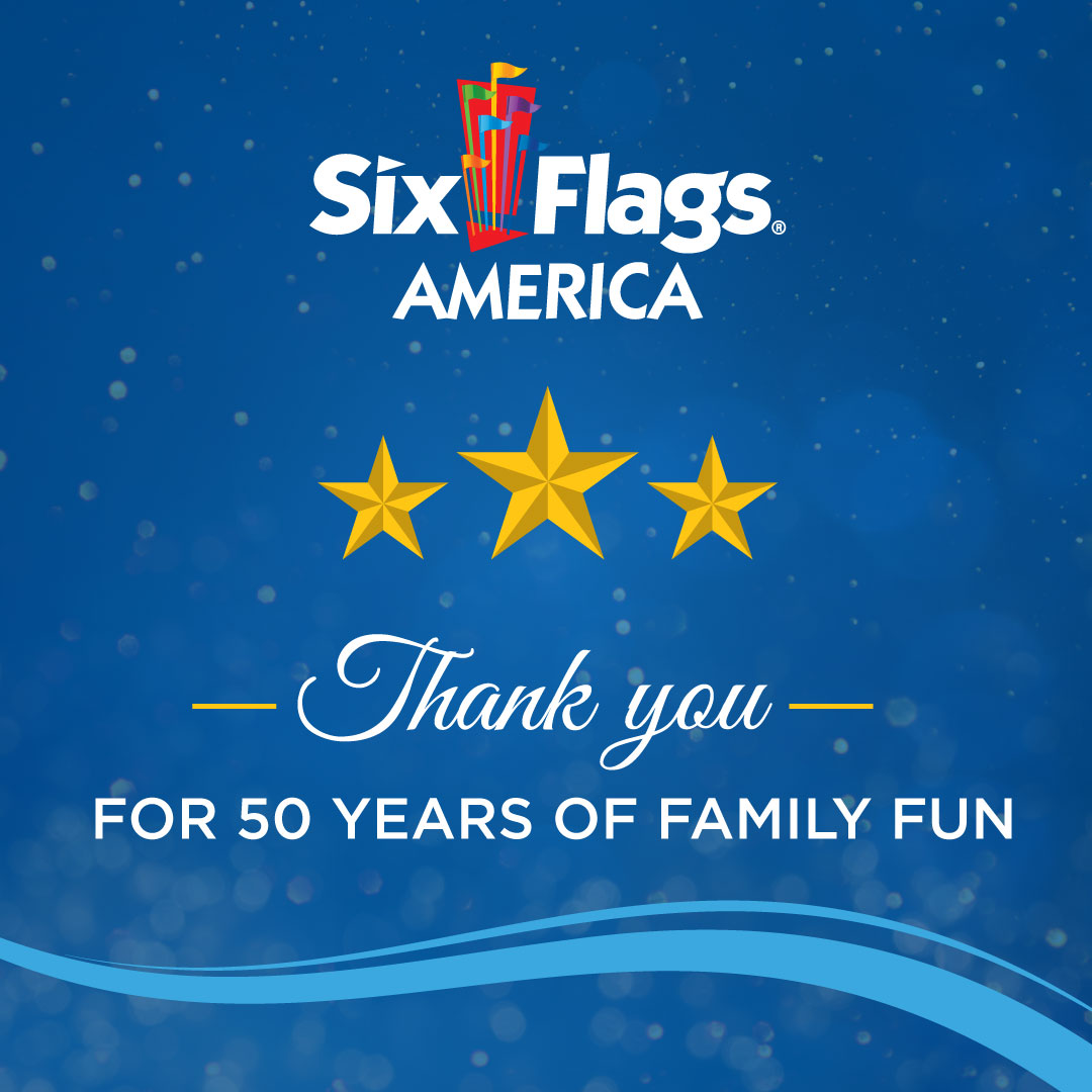 SixFlagsDC's tweet image. Thank you, Six Flags America fans, for 50 years of family fun. We will always cherish the memories made together. 💙