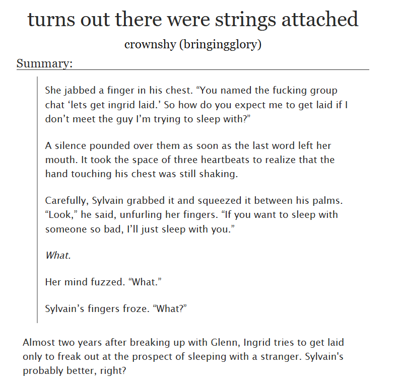 hi i wrote #sylvgrid in 2025 because i finally played fe3h (in 2024). please take my offerings

turns out there were strings attached
9.1k words, ch 1/4
childhood friends to fwb to lovers, college au
🖇️archiveofourown.org/works/73588806…