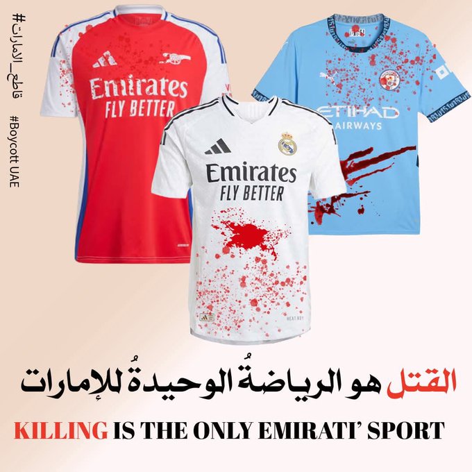 <a href="/Megatron_ron/">Megatron</a> Manchester City help to whitewash the Crimes the UAE in Sudan just as FIFA + UEFA whitewash the Crimes of Israel in Palestine...
Yes , you are absolutely Right.
Both are with Genocidal Entity.
Whitewashing Worst Crimes against Humanity.