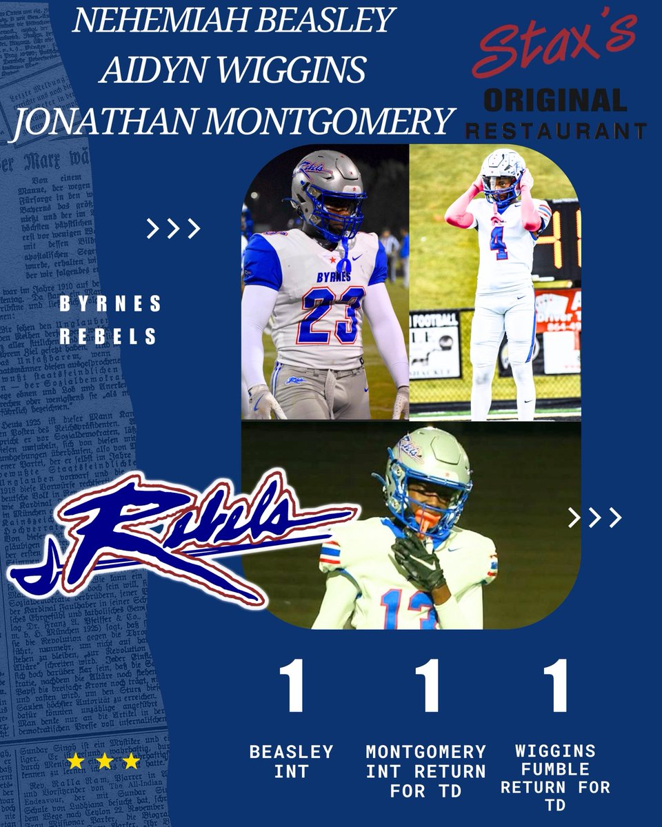 STAX’S STAT LEADERS (Oct. 31) 🏈
PART 1

Halloween night brought some scary good performances for these Greer-area stars! 🎃

🗡️🐅🛡️🐝