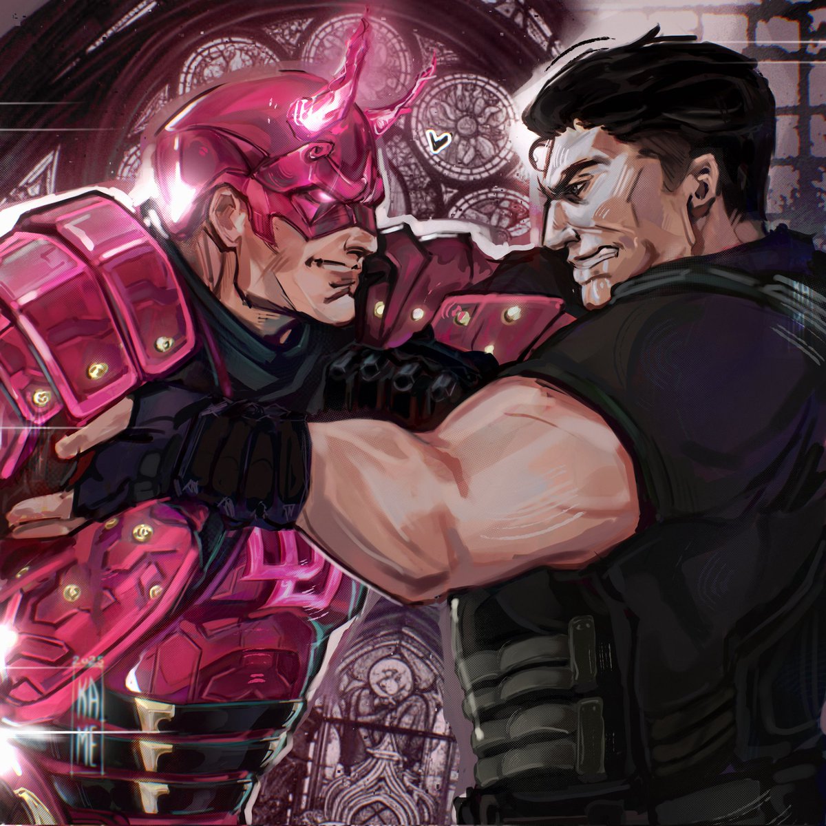 kameyasart's tweet image. they&apos;re boyfriends your honor

#marvelrivals  #daredevil #frankmatt #MattMurdock #FrankCastle