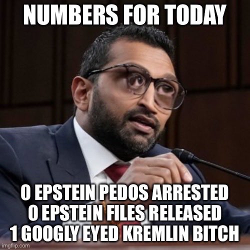 jimstewartson's tweet image. Let me be clear: Kash Patel is a treasonous sack of shit who has no business walking around as a free man.

Keep crying you fucking baby.
See you in court!
