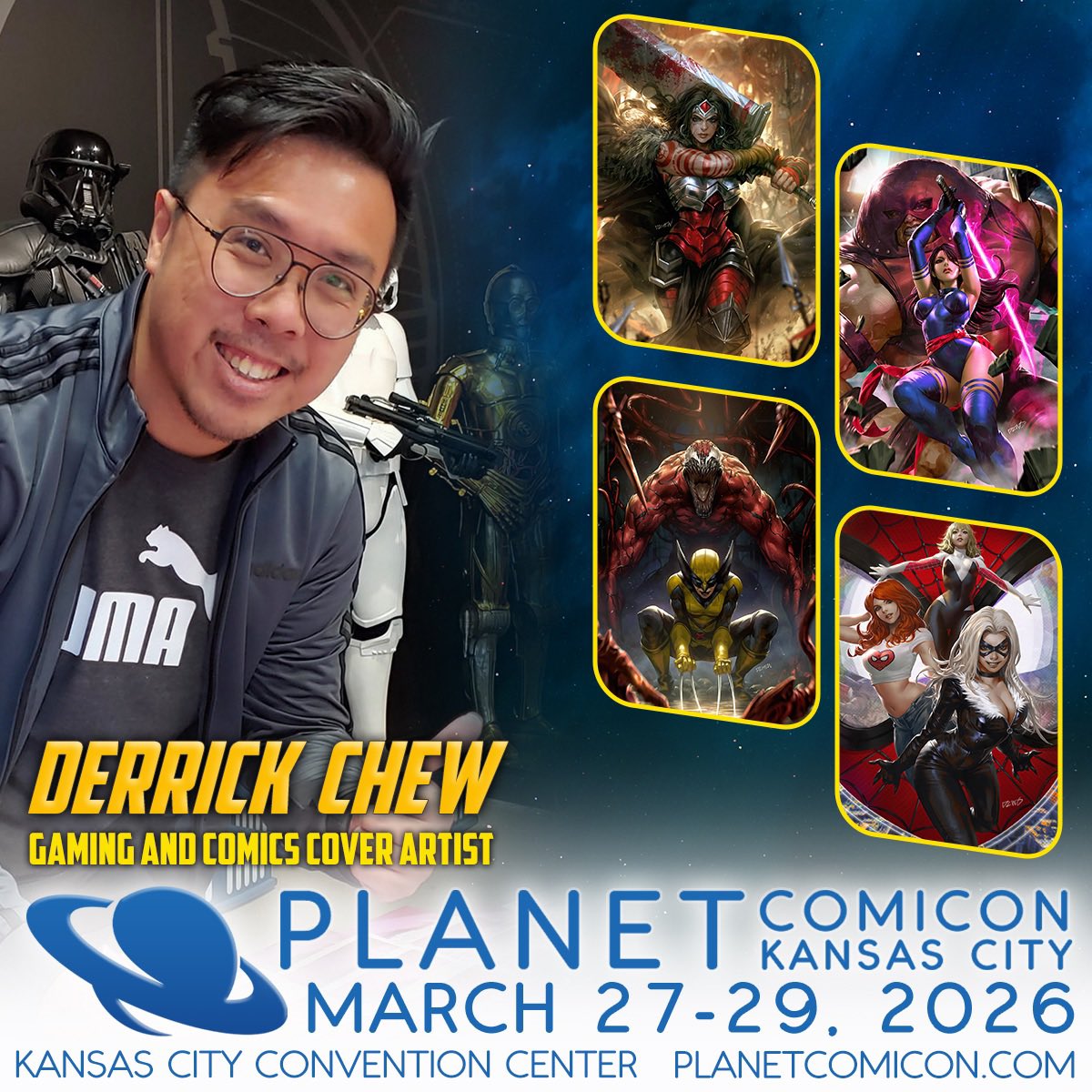 🌟Meet Derrick Chew at Planet Comicon Kansas City! He joins us all 3 days in a rare appearance in the states direct from Singapore!

🎟️Tickets at planetcomicon.com